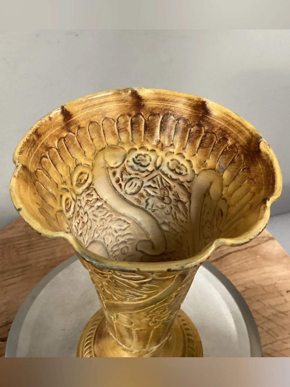 🟡 Vintage - Solid Brass Painted Vase - Candle Holder - Decor Piece - Unique